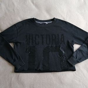 Victoria Secret Gray Crop Sweatshirt